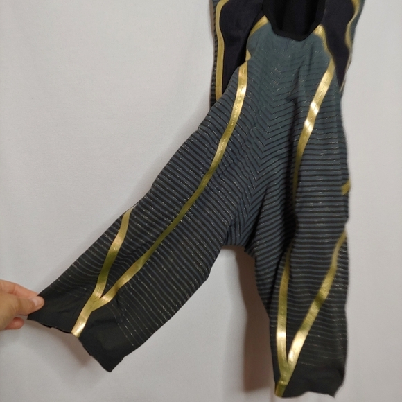 Aqua Sphere Matrix Open Back Competition Swimsuit Tech Suit Black Gray Gold 30 4 - Picture 3 of 11